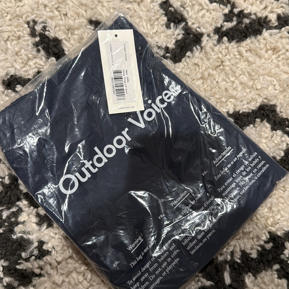 Outdoor Voices Navy Blue Pull On Athletic Doing Things 2.5” Shorts XXXL NWT - Picture 2 of 3